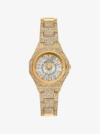 Mini Raquel Pavé Gold-Tone Watch