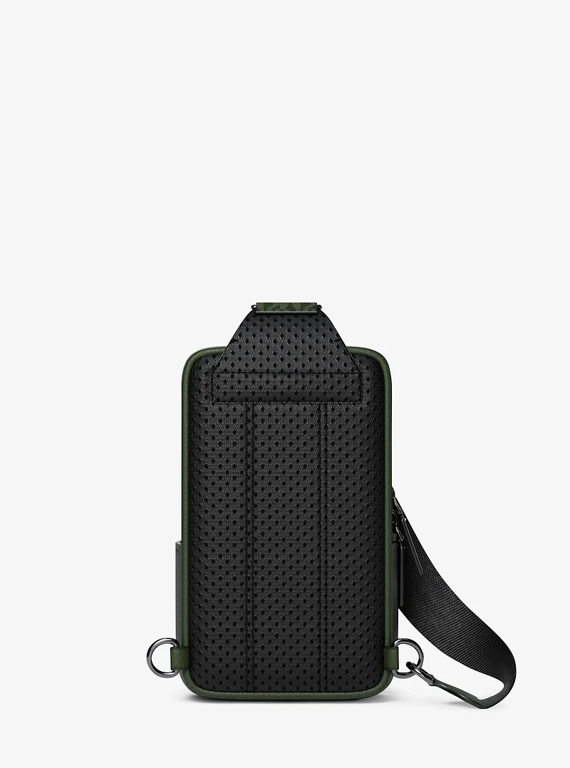 Cooper Medium Pebbled Leather and Signature Logo Sling Pack with Pouch