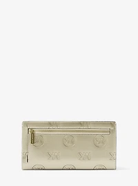 Carson Large Metallic Logo Debossed Snap Wallet
