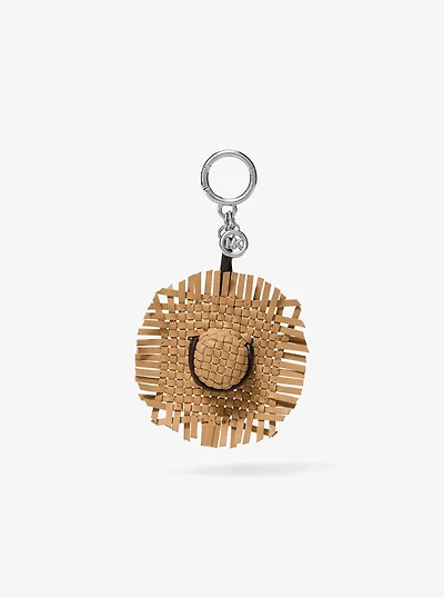 Woven Leather Hat Bag Charm