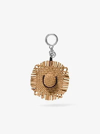 Woven Leather Hat Bag Charm