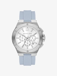 Oversized Lennox Silver-Tone and Silicone Watch