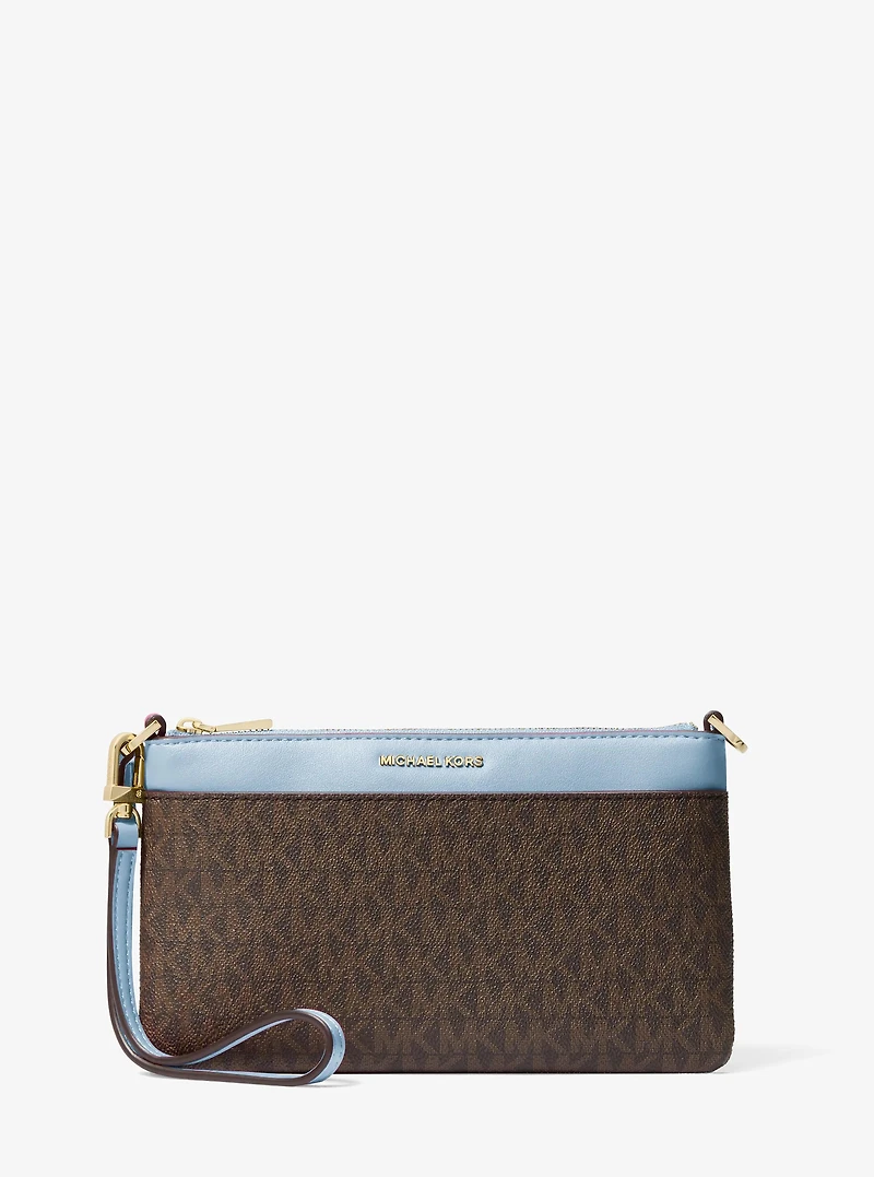 Jet Set Medium Signature Logo Wristlet