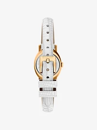 Petite Maude Gold-Tone and Lizard Embossed Leather Watch