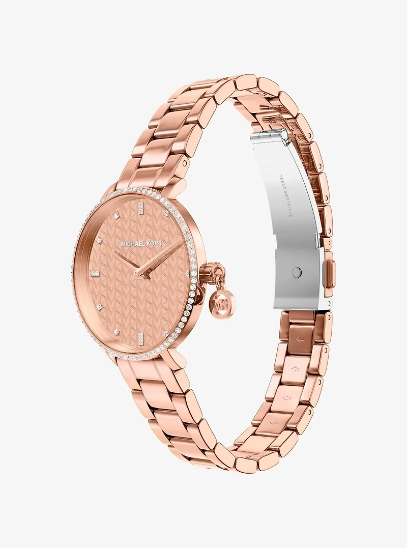 Mini Pyper Pavé Rose Gold-Tone Watch
