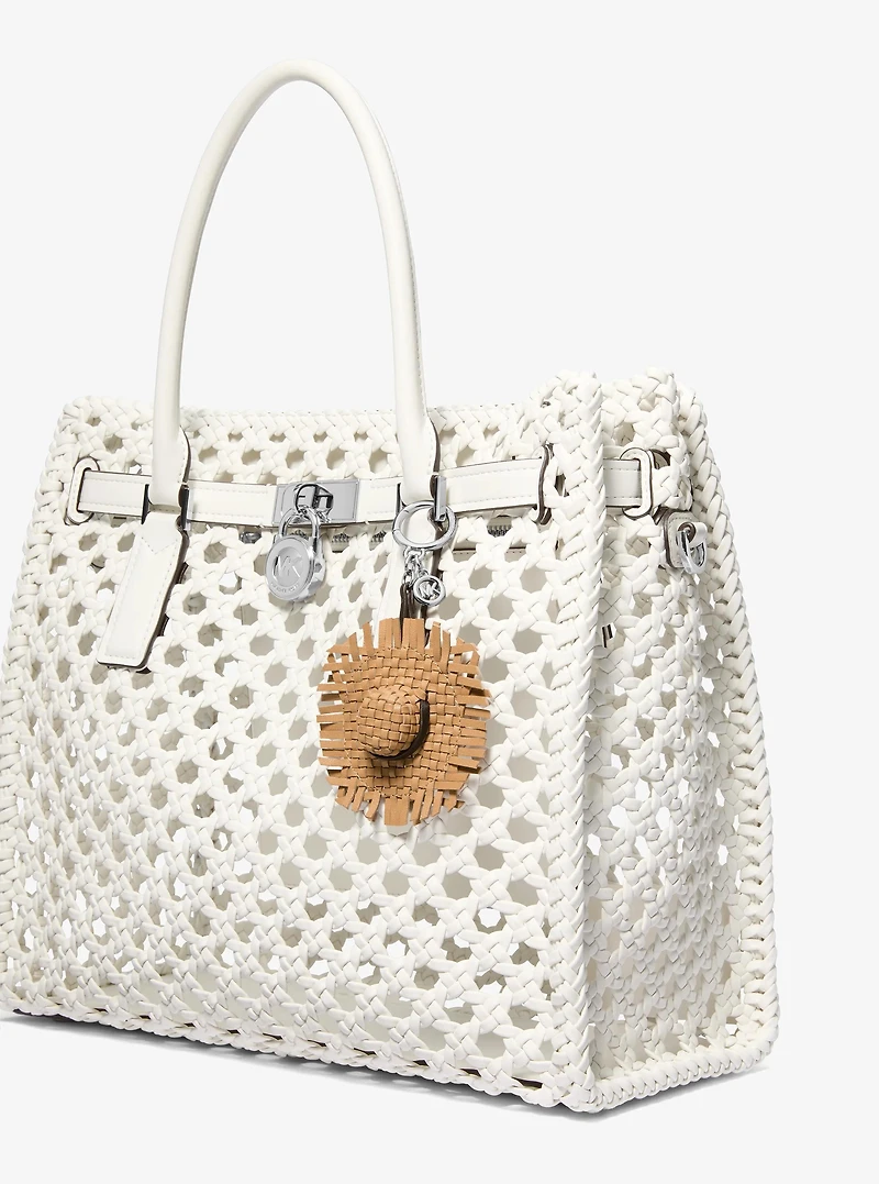 Woven Leather Hat Bag Charm