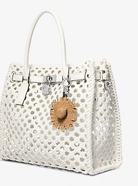 Woven Leather Hat Bag Charm