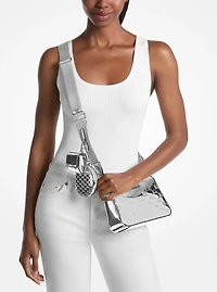 Jet Set Small Patent Logo Debossed Crossbody Bag with Case for Apple Airpods Pro®