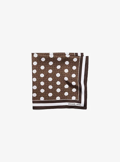 Polka Dot Signature Logo Satin Twill Scarf