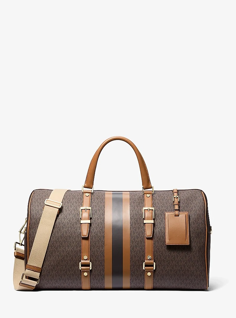 Bedford Travel Extra-Large Signature Logo Stripe Weekender Bag
