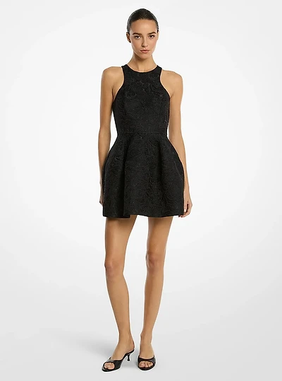 Floral Matelassé Racerback Bubble Dress