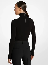 Stretch Viscose Turtleneck Bodysuit