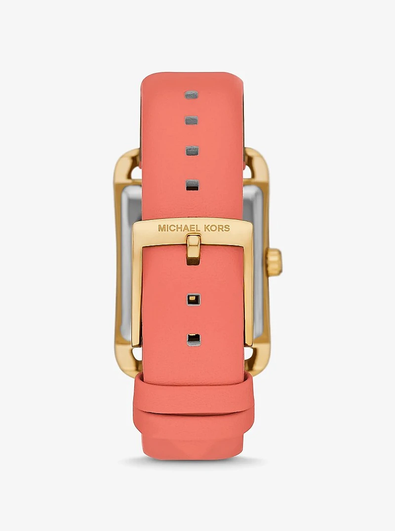 Petite Monroe Gold-Tone and Leather Watch