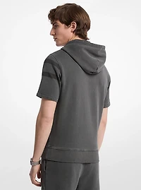 Logo Garment-Dyed Cotton Short Sleeve Hoodie