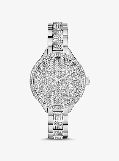 Pavé Silver-Tone Watch