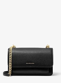 Claire Large Pebbled Leather Shoulder Bag