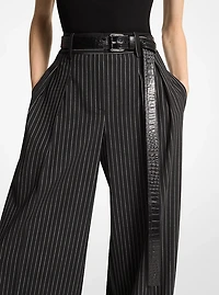 Jodi Crocodile Embossed Leather Belt