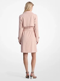 Draped Woven Trench Coat