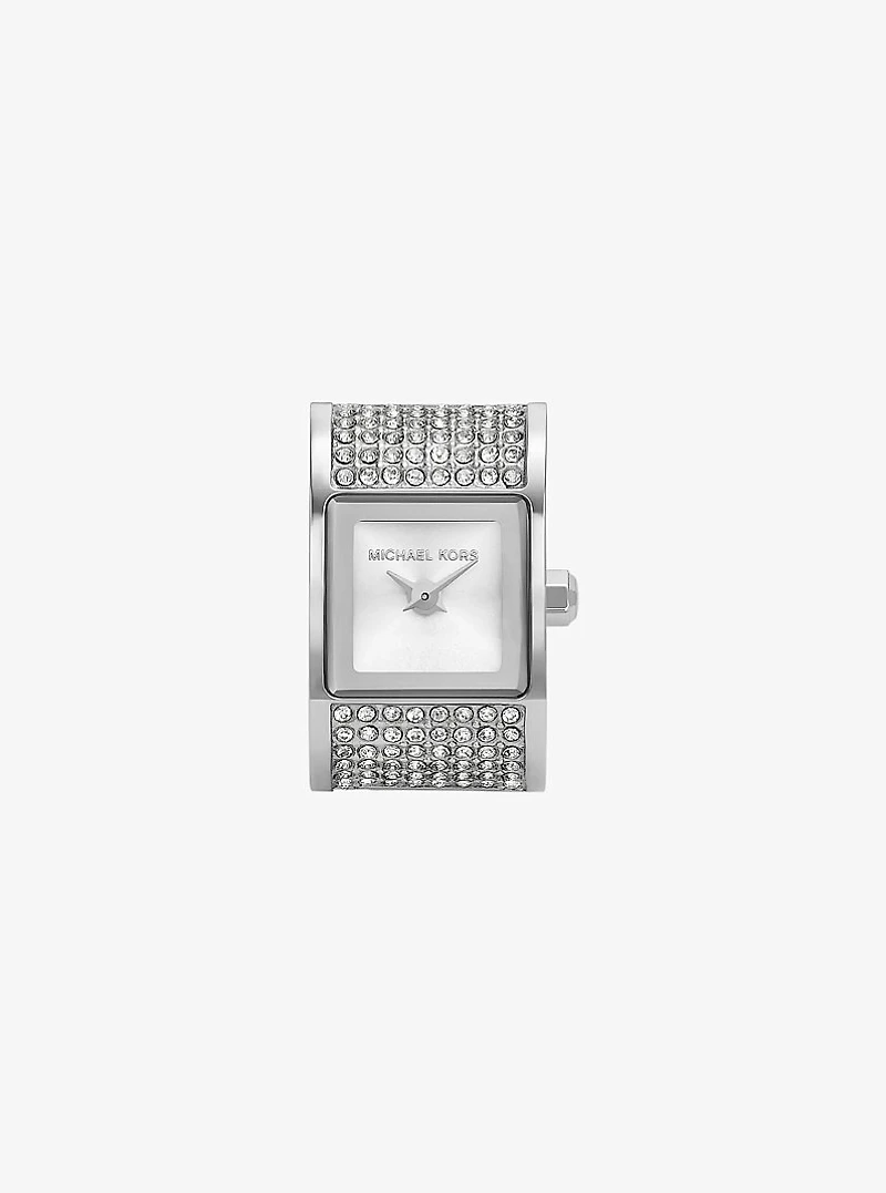 Darrington Pavé Silver-Tone Ring Watch