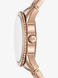 Mini Bryant Pavé Logo Rose Gold-Tone Watch
