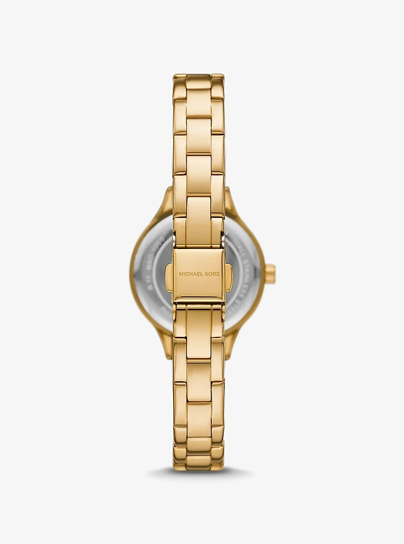Mini Aspyn Pavé Gold-Tone Watch