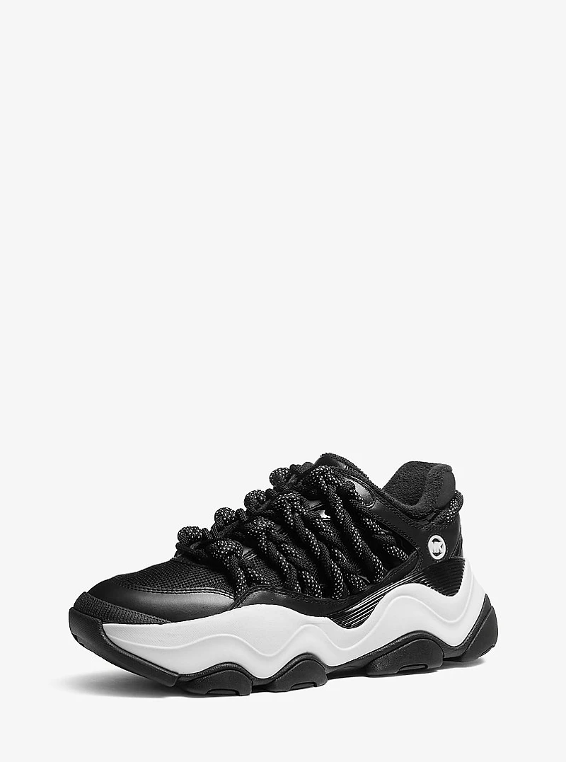 Atlas Cord Leather and Mesh Trainer
