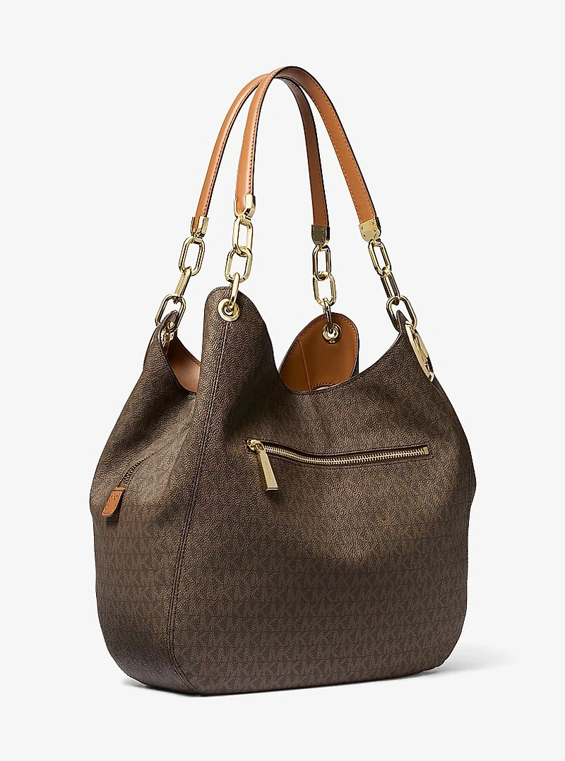 Lillie Large Signature Logo Shoulder Bag