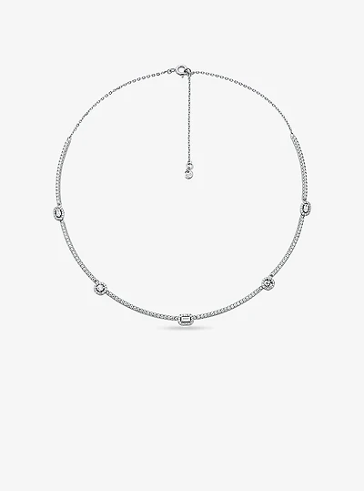 Pavé Precious Metal-Plated Sterling Silver Necklace