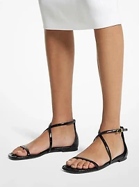 Polly Crocodile Embossed Leather Sandal