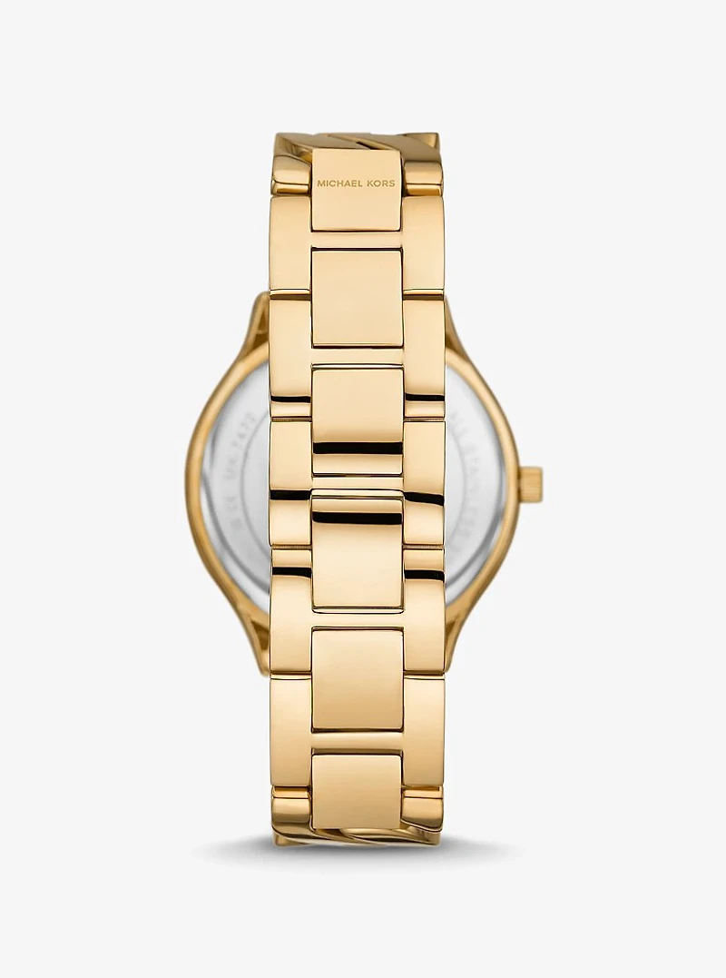 Slim Runway Gold-Tone Curb-Link Watch