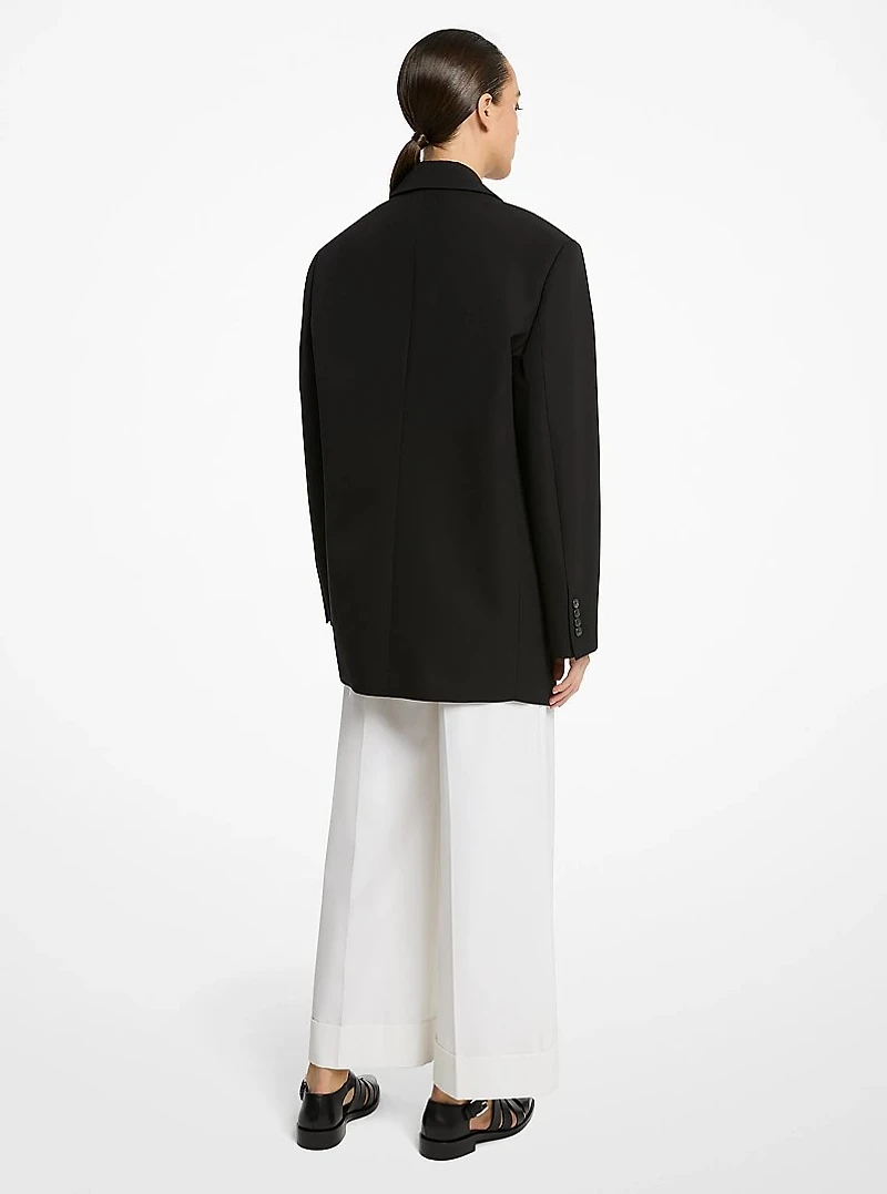Oversized Wool and Cotton Gabardine Blazer