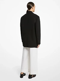 Oversized Wool and Cotton Gabardine Blazer