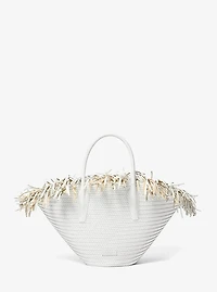 Sardinia Large Hand-Woven Leather Basket Tote Bag