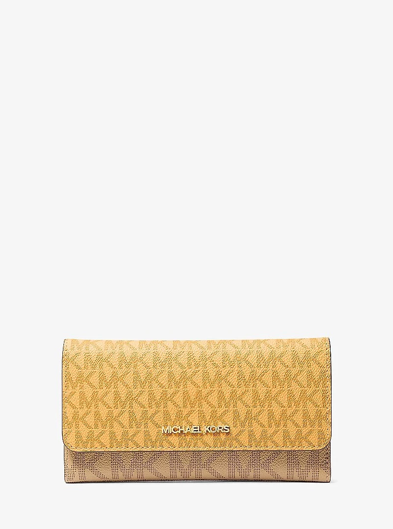 Jet Set Large Signature Logo Tri-Fold Wallet
