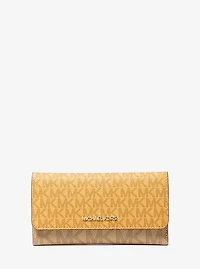 Jet Set Large Signature Logo Tri-Fold Wallet