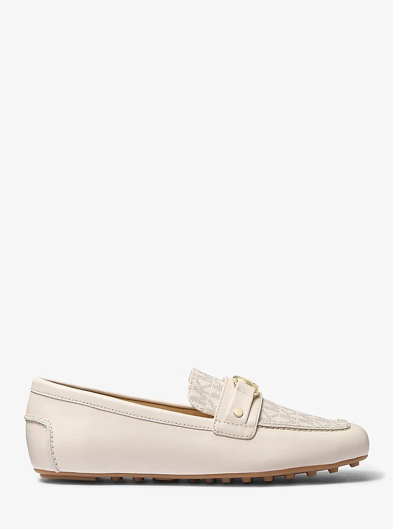 Mandy Leather and Signature Logo Moccasin Loafer