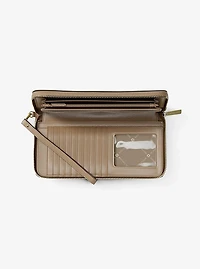 Jet Set Travel Large Pebbled Leather Wristlet