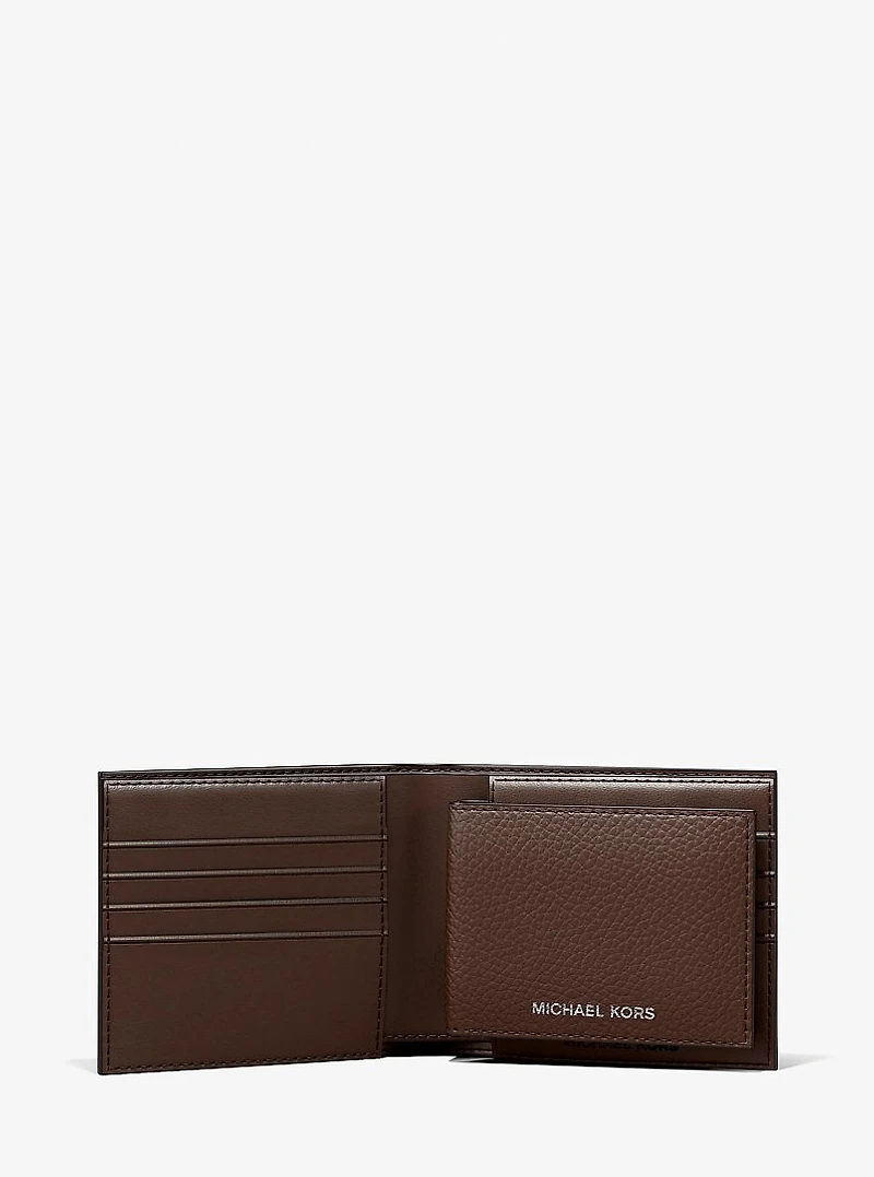 Cooper Pebbled Leather Billfold Wallet With Passcase