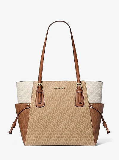 Voyager Large Color-Block Signature Logo Tote Bag