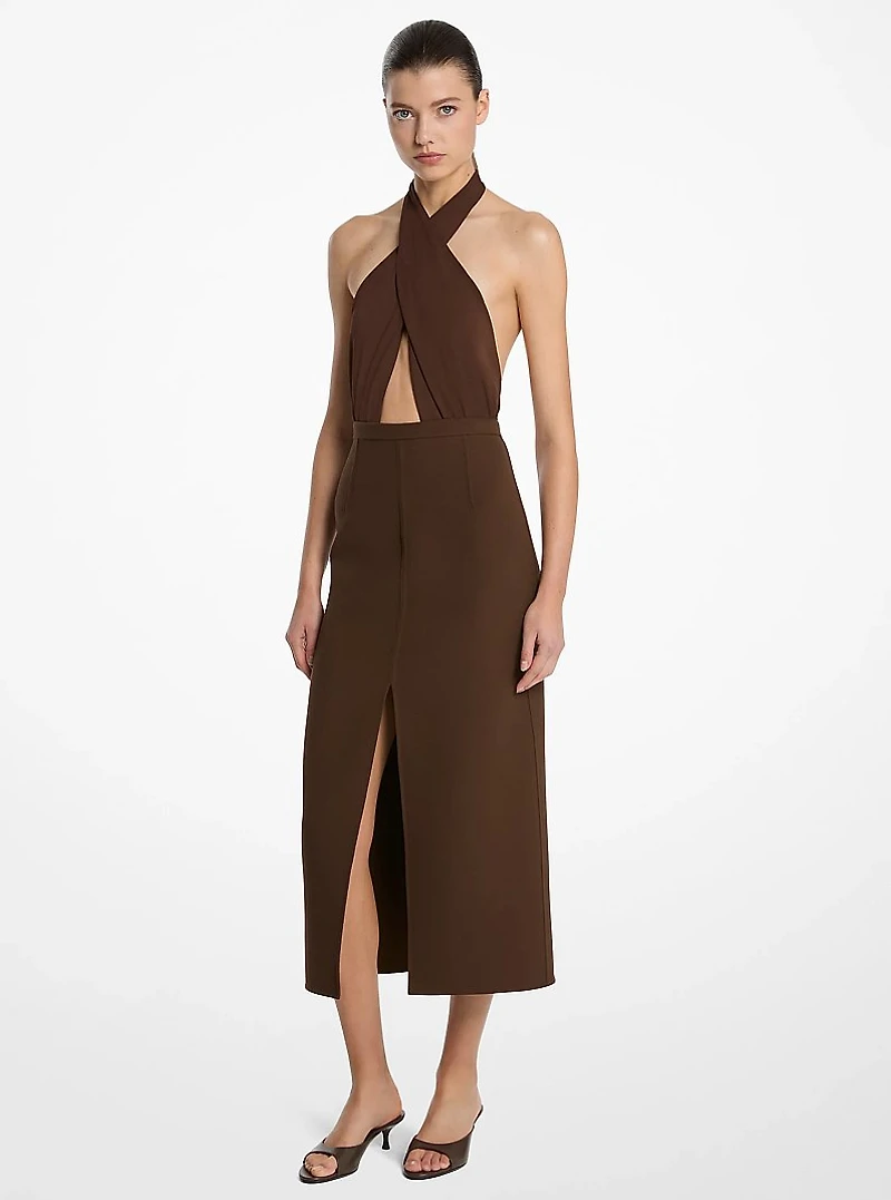 Wool Crepe Pencil Skirt