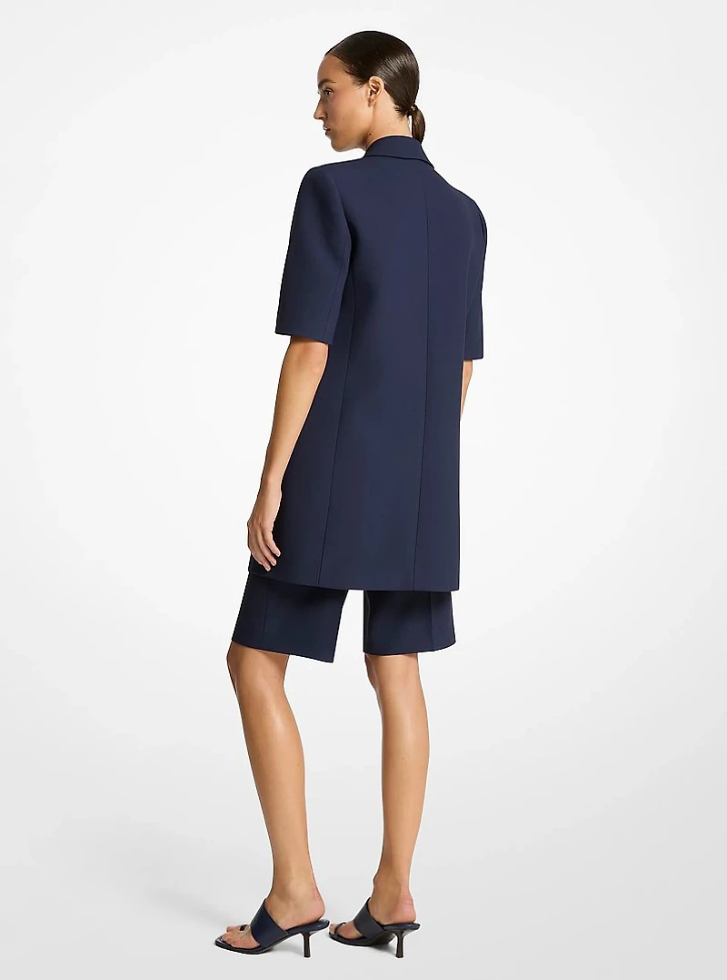 Double Crepe Sablé Short-Sleeve Boyfriend Blazer