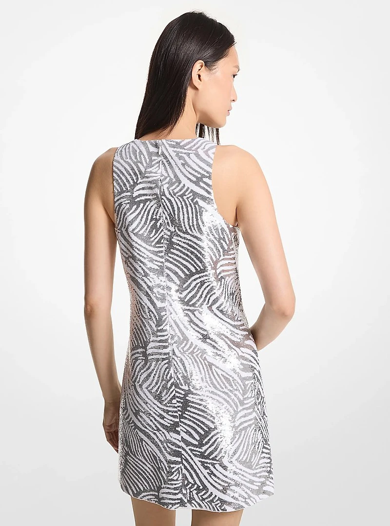 Zebra Sequined Tank Dress