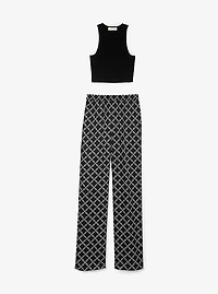Ribbed Recycled Viscose Blend Cropped Tank Top