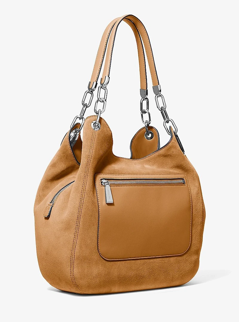 Lillie Large Suede Shoulder Bag