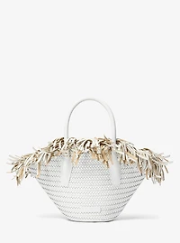 Sardinia Mini Hand-Woven Leather Basket Tote Bag