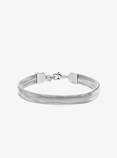Precious Metal-Plated Brass Snake Chain Bracelet