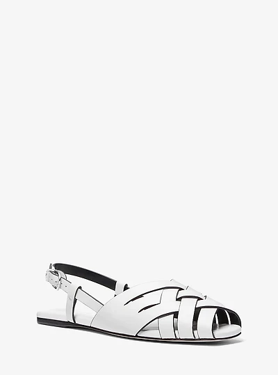 Irene Woven Leather Slingback Sandal