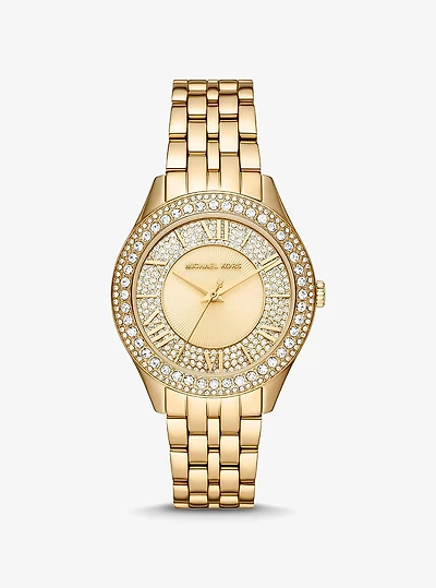Harlowe Pavé Gold-Tone Watch