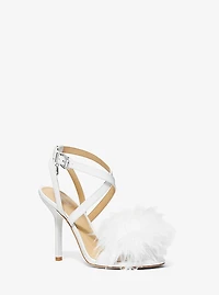 Whitby Feather Trim Leather Sandal
