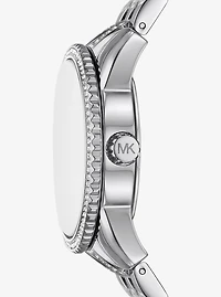 Mini Bryant Pavé Logo Silver-Tone Watch